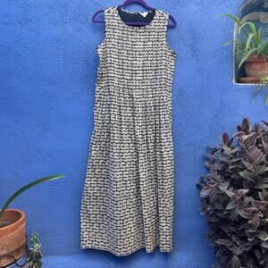 layla black and white cotton sleeveless maxi dress